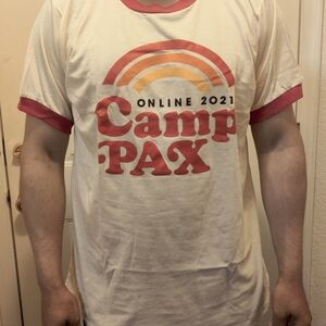 Camp PAX Online 2021 Men's T-Shirt - Cream and Red